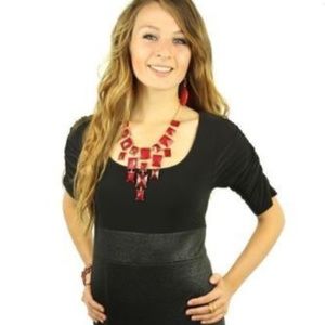 Sexy and Sleek Black Wiggle Two-Tone Bandage Dress